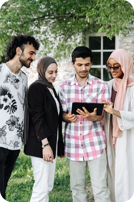 Family managing health together at home
